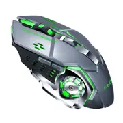 Rechargeable Wireless Mouse 6 Keys Rgb Back-Light For Laptop Computer Pro Gamer Q13 Iron Gray Mute