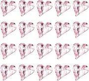 sourcing map 20 Pcs 3D Heart Crystal Pink Nail Rhinestones 12x13mm K9 Glass Crystal Rhinestones Pointed Back Crooked Heart Gems for Nail Charm Art DIY Craft