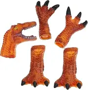 ERINGOGO 5Pcs Dinosaur Hand Puppet Creative Animal Puppets for Interactive Performance Gloves to Enhance Imagination and Communication Skills for Boys