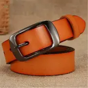 Fashion Retro women belt Belts for women female Lady Metal Leather Double Buckle Waist Belt Waistband high quality Orange 110cm