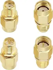 YINETTECH 4Pcs SMA Coax Connector Kit SMA Coaxial Straight Connector SMA/RP-SMA Male to RP-SMA/SMA Female RF Coaxial Adapter for Antennas, WiFi, Coaxial Cable, Audio