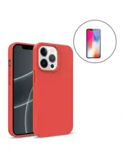 [StylePro] Iphone 14 Eco Case and Tempered Glass Screen Protector in Red