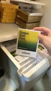 brand new polaroid reclaimed green 600 film pack 07/24 production date