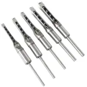 7Pcs Square Hole Drill Woodworking Square Hole Tenon High Speed Chisel Bit New