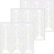 GkgWuxf Nail Stickers French Tip - 1368 Stickers French Manicure Nail Strip | French Manicure Strips, Decoration Stencil Tools, Three Arc Moon Shapes for Nail Learners, Nail Schools