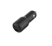 Belkin BoostCharge Dual Car Charger 42W - Black (CCB005BTBK), 1xUSB-C (PD, 30W), 1XUSB-A, 1x USB-C, Dual Port Fast Charger,CEW $2500,2 Years Warranty CCB005BTBK
