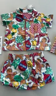 Peter Alexander Xmas gingerbread Set Pjs Bnwt Sz 000 (0-3 Months)