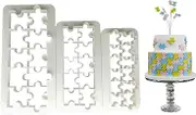 3PC Puzzle Cookie Cutter - Puzzle Figure Fondant Molds | Geometric Cookie Cutter | Puzzle Cookie Cutter | Cake Fondant Cutter biscuiit Cutters | Chocolate Cookie Cutter Fondant Decoration Tool