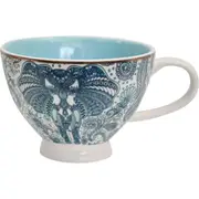 Mythical Elephant Porcelain Cup - Handcrafted Elegance with Artistic Detail