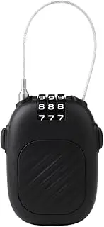 Snowboard location, ski lock | Combination lock with retractable cord: compact safety locker for luggage, stroller, backpack and winter sports accessories.