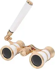 3X25 Opera Glasses Binoculars, Portable Theater Glasses Telescope, Mini Compact Binocular Lightweight with Handle for Adults Kids Women in Musical Concert(white)