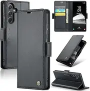 [Taneny] for Samsung Galaxy A35 Case, [RFID Blocking] Magnetic Closure PU Leather Wallet Flip Case with Card Holder Kickstand Shockproof Phone Cover for Samsung Galaxy A35 5G (Black)