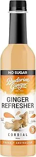 Buderim Ginger Refresher Cordial NO SUGAR – Makes 15 Drinks, 750 mL Bottle, Delicious, Tastes Like Ginger Beer!