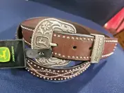 Great Looking Brand New John Deere Ladies Leather Western Belt Size Size Large