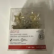 CHRISTMAS LED Crafting Battery Operated String Light Set 8 Gold Star Lights