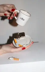 [The Rolling And The Stoned] Exclusive Light Me Up Zippo Espresso Cup & Saucer