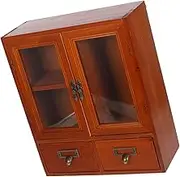 IMIKEYA Vintage Wall Mounted Cabinet Rustic Double Door Storage Unit Wooden Furniture for Home Organization for Bedroom Living Room Entryway Eye Catching