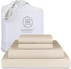 Luxury 800 Thread Count California King 100% Cotton Sheets - Light Beige Sateen