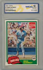 1981 Coca-Cola Coke Mike Schmidt #1 Promo Variation WCG 10