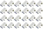 ME # CT-010 15A 125V 1875W 6 Outlet White Side Entry Tap Adapter Plugs - 24 Pack