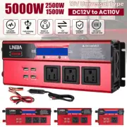5000W Power Inverter DC 12V 24V To 110V AC Car RV Sine Wave Solar Converter LCD