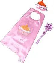 TOYANDONA 3pcs Light Up Snowflake Princess Dress Up for Includes Wand Mask and Cape for Halloween Parties Birthday Celebrations and Role Play