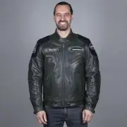 Trevor Leather Rag Jacket Green Black