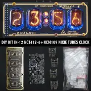 DIY KIT Nixie IN-12 Tube Clock Acrylic Stand Sockets 12/24H 4 Tubes GOLDBLACK