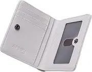 [Alldaily] Small RFID Wallet for Women Slim Compact Bifold Pocket Ladies Travel Mini Purse, White, Compact