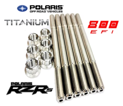 RZR800 RZR 800 Titanium Head Studs Ti Alloy Cylinder Head Stud Bolt Upgrade Kit