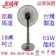 【友情牌】台灣製造18吋銅線馬達立扇/電扇/桌立扇(KA-1827)