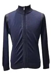 NWT BUGATTI MEN'S CARDIGAN SWEATER 7650 45537080 BLUE