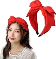 Red Bowknot Headbands for Women & Girls - Big Bowknot Hairbands with Top Knot Bow Headband - Hoop Bows Hair Accessories