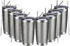 20Oz Tumbler 8 Pack Double Wall Vacuum Insulated Travel Mug Bulk, Stainless Stee
