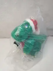 New Vintage Jinglesaurus Christmas Green Dinosaur Plush Santa Hat Scarf 7" Seald