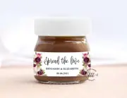10 White Mini Nutella Jar Sticker Labels Wedding Favour Bomboniere Personalised
