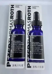 Peter Thomas Roth 1.5% Retinol Fusion PM Night Serum 1oz Vitamin C & E BNIB x 2