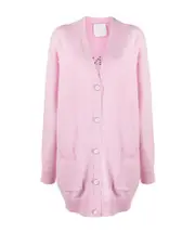embroidered studded wool-cashmere cardigan S,XS,M light pink