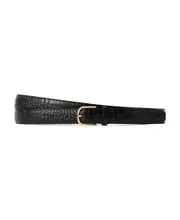 crocodile-effect wrap leather belt One size Black