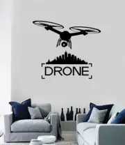 Wall Vinyl Decal Sticker CCTV Flying Zone Drone Quadcopter (n1719)