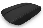 Center Console Pull Over Armrest Cover Leather For Audi A8 11-17 Blk,Gray Stitch