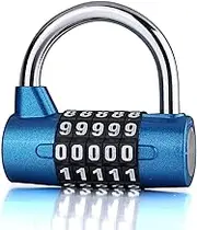 Maizoon Combination Lock 5 Digital Resettable Code Combo Durable Compact Easy to Set and Use Security Safe for Case Gym Locker Fence Toolbox Gate Hasp Storage Windows Blue