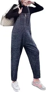 [YiKeGuiHuaShu] Korean Style Knitted Overalls one-Piece Wide-Legged Casual Harem Pants for Women Loose Autumn Slimming