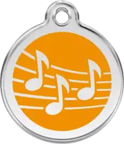 Red Dingo Music Orange Tag - Lifetime Guarantee - Cat, Dog, Pet ID Tag Engraved