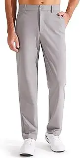 [Libin] Men's Golf Pants Classic Fit Flat Front Work Dress Pants 29" 31" 33" Stretch Casual Pants Lightweight with Pockets