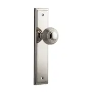 Iver Guildford Door Knob on Stepped Backplate Polished Nickel