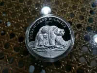 在飛比找Yahoo!奇摩拍賣優惠-【熱賣精選】庫克群島 銀幣 2008版 5元 北極熊 鑲嵌 