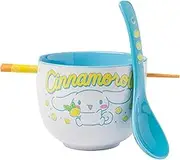 Silver Buffalo Sanrio Cinnamorll Holding Lemon Boxed Ceramic Ramen Bowl with Chopsticks and Spoon 20 Ounces