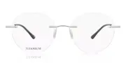 Round Rimless Titanium Men's Glasses Online Silver Size 49 - Lenses Included - Private Health Rebate - Blue Light Block - SmartBuy Collection