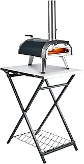Ooni Portable Folding Table - 22x27x35 Inch Stainless Steel Grill Stand, Outdoor Kitchen Table, Pizza Oven Stand